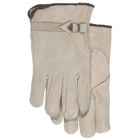 LUCAS JACKSON Medium Tan Grain Leather Buckle Gloves LU334993